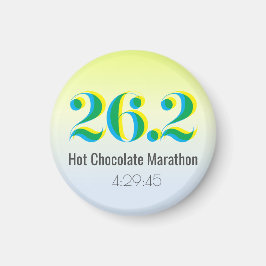 Imán 26.2 Maratón con negrita Texto amarillo azul