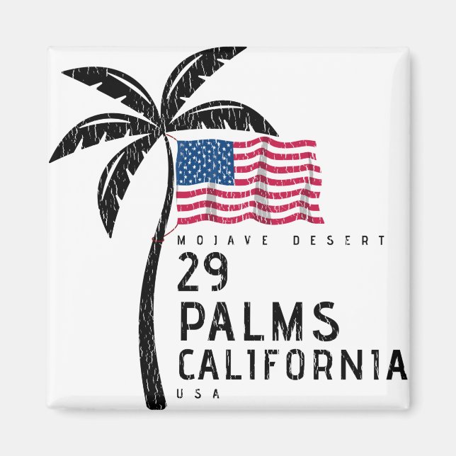 Imán 29 palmas californiana Bandera estadounidense Palm (Frente)