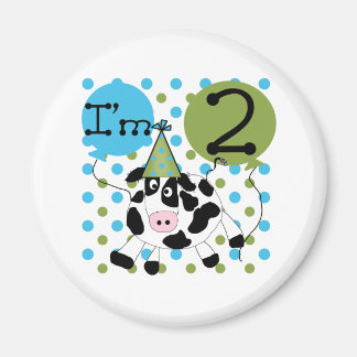 Imán 2.º cumpleaños de la vaca azul