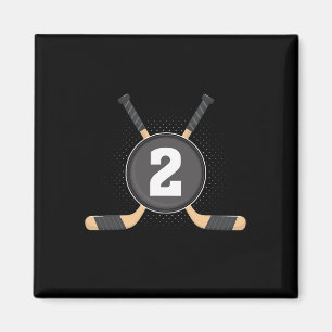 Imán 2.º cumpleaños Hockey sobre hielo Birthda de 2 año