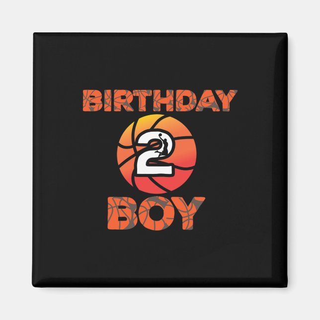 Imán 2.º Fiesta de baloncesto de cumpleaños de 2 años (Frente)