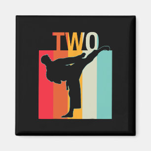 Imán 2.º regalo de cumpleaños Karate Retro Taekwondo Ma