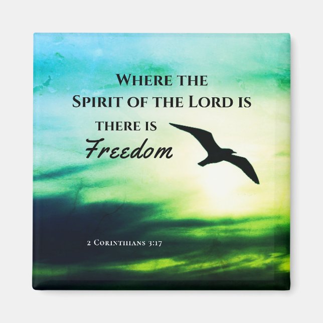 Imán 2 Corinthians 3:17 La Biblia Libertad Verse (Frente)