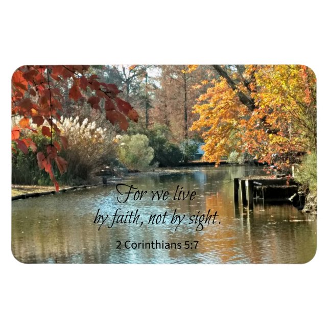 Imán 2 Corinthians 5:7 For we live by faith (Horizontal)