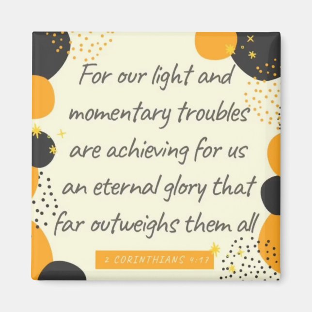 Imán 2 Corintios 4:17 Nuestro problema de luz e impulso (Frente)