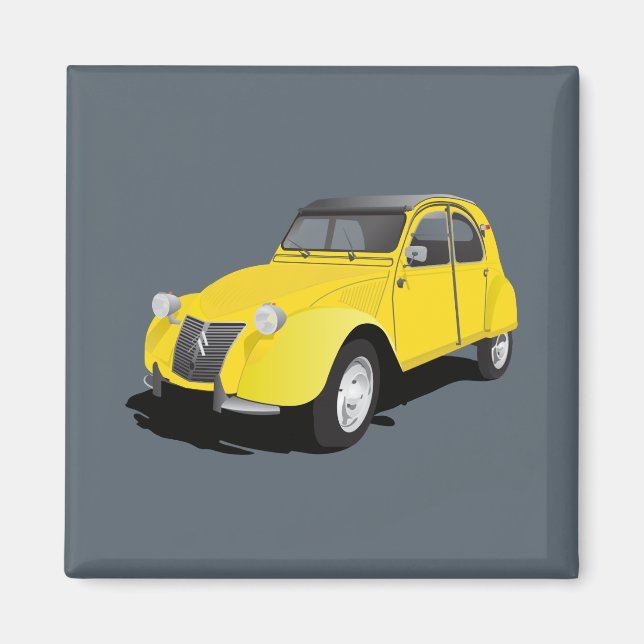Imán 2 CV (deux chevaux) amarillo (Frente)