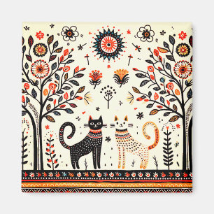 Imán 2 gatos egipcios con piramides