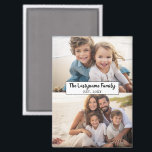 Imán 2 Nombre de familia de Collage de fotos - Imágenes<br><div class="desc">Utiliza hasta dos fotos horizontales o selfie para crear un regalo único y personal. Si necesita ajustar las imágenes,  haga clic en la herramienta personalizar para realizar cambios.</div>