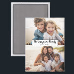 Imán 2 Nombre de familia de Collage de fotos - Imágenes<br><div class="desc">Utiliza hasta dos fotos horizontales o selfie para crear un regalo único y personal. Si necesita ajustar las imágenes,  haga clic en la herramienta personalizar para realizar cambios.</div>