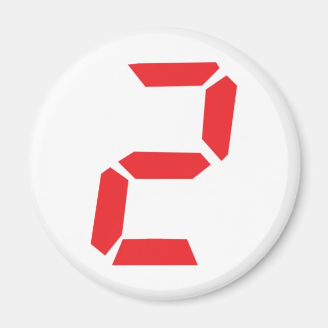 Imán 2 reloj de alarma roja digital (Frente)