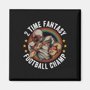 Imán 2 Time Fantasy Football Champ Ffl Ganador Retro