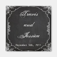 2"x2" Favor Magnet Moderno Chalkboard Vintage