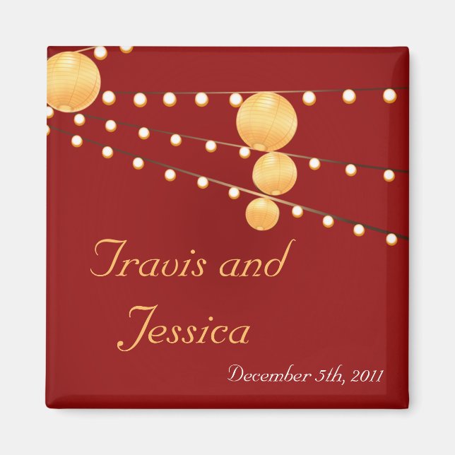 Imán 2"x2" favorece linternas de papel magnético en chi (Frente)