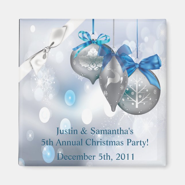 Imán 2"x2" Favorito de imanes Ornamentos Snowflakes Sno (Frente)