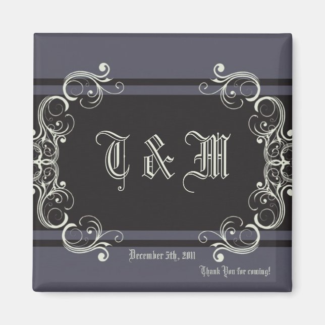 Imán 2"x2" Favorito Magnet Black Tie Affair Filigree (Frente)