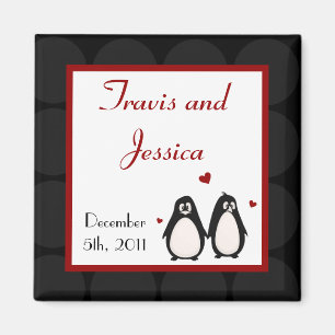 Imán 2"x2" Favorito Mata de Pareja de Amor Pingüino par
