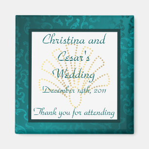 Imán 2"x2" Invitación Magnet Arabian Verde azulado