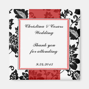 Imán 2"x2" Invitación Magnet Black FlouriRed Strip