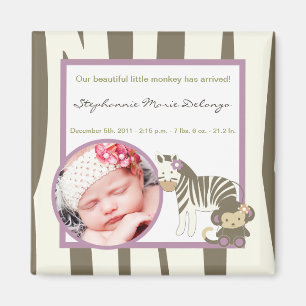 Imán 2"x2" Invitación Magnet Jacana Chica Jungle Zoo