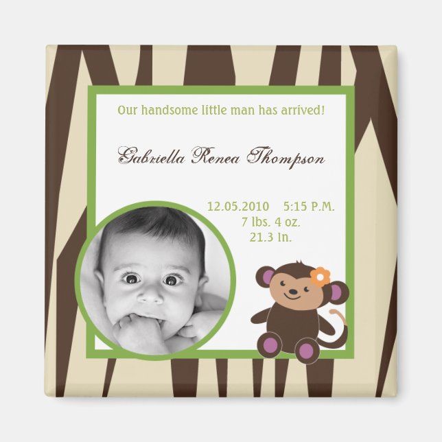 Imán 2"x2" Invitación Magnet Jacana Purple Animales (Frente)