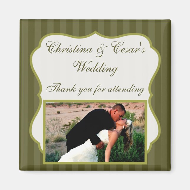 Imán 2"x2" Invitación Magnet Martini Olives Green Str (Frente)