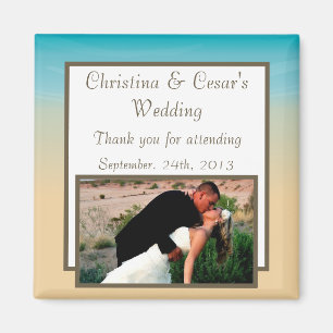 Imán 2"x2" Invitación Magnet Ocean Beach Shore Seashe