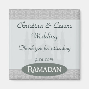 Imán 2"x2" Invitación Magnet Soft Blue Islamic Ramada
