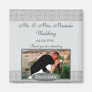 Imán 2"x2" Invitación Magnet Soft Blue Islamic Ramada