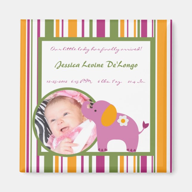 Imán 2"x2" Invitación Magnet Sweet Safari (Frente)
