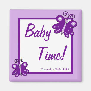 Imán 2"x2" Magnet Favnet Primavera Púrpura Mariposa