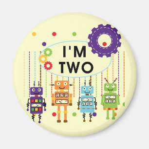 Imán 2das camisetas y regalos del cumpleaños del robot