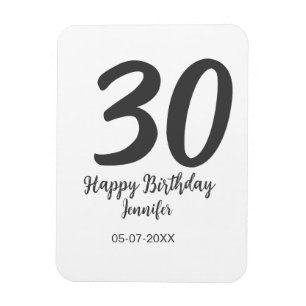 Imán 30.ª fecha de adición de cumpleaños año plantilla