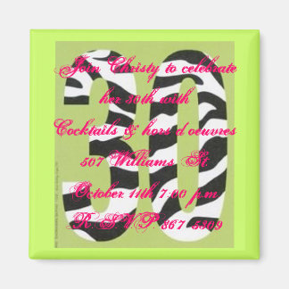 Imán 30.ª invitación de cumpleaños