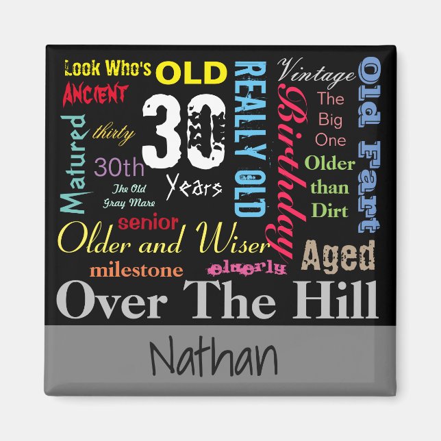 Imán 30.º feliz cumpleaños en un graffiti (Frente)