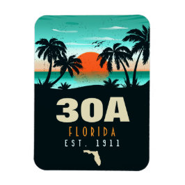 Imán 30a Ruta Florida Souvenirs Retro Sunset de los año