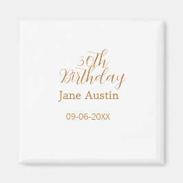 Imán 30th birthday copper brown simple stylish name dat