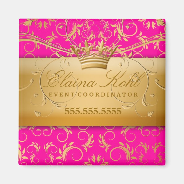 Imán 311-Golden diVine Business Magnet pasión rosa (Frente)