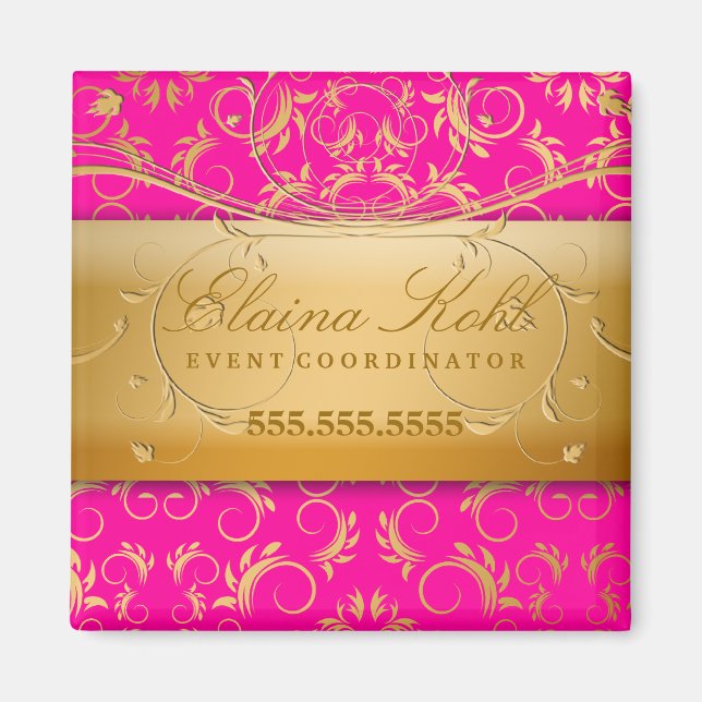 Imán 311-Golden diVine Business Magnet pasión rosa (Frente)