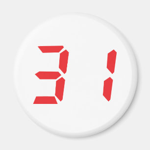 Imán 31 treinta y uno números digitales del despertado