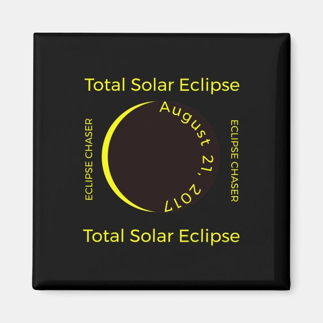 Imán #34;eclipse Chaser#34; eclipse solar total de agos (Frente)