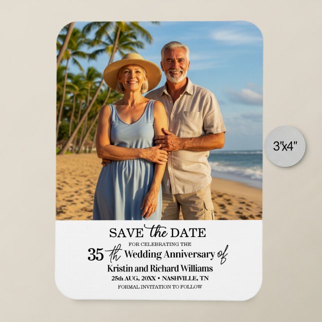 Imán 35th Wedding Anniversary Save the Date Photo (Subido por el creador)