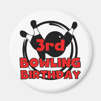Imán 3.ª bolera camisetas de cumpleaños y regalos