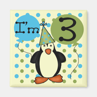 Imán 3.ª camiseta y regalo de cumpleaños del pingüino