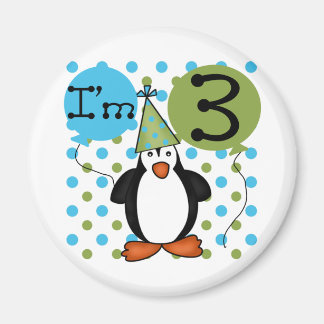 Imán 3.ª camiseta y regalo de cumpleaños del pingüino