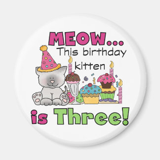 Imán 3.ª camiseta y regalo de cumpleaños para gatitos