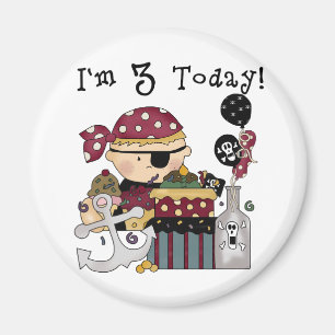 Imán 3.ª camiseta y regalo pirata de cumpleaños