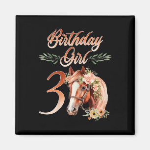 Imán 3.ᵉʳ Chica de cumpleaños Caballo de regreso 3 años
