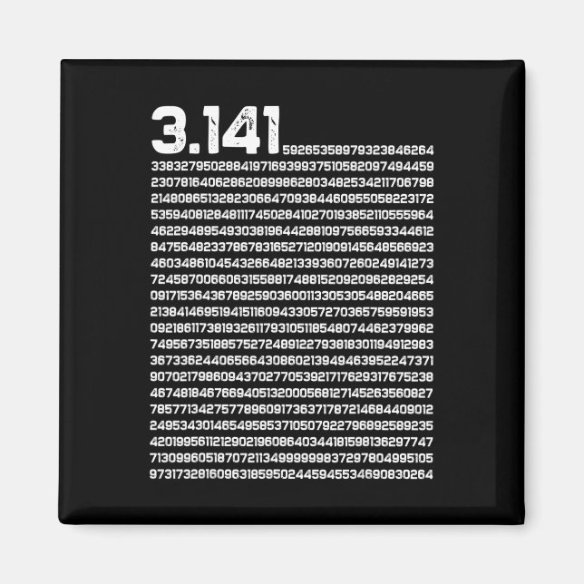 Imán 3.14 Pi Day Matemáticas Número Irracional Pi (Frente)