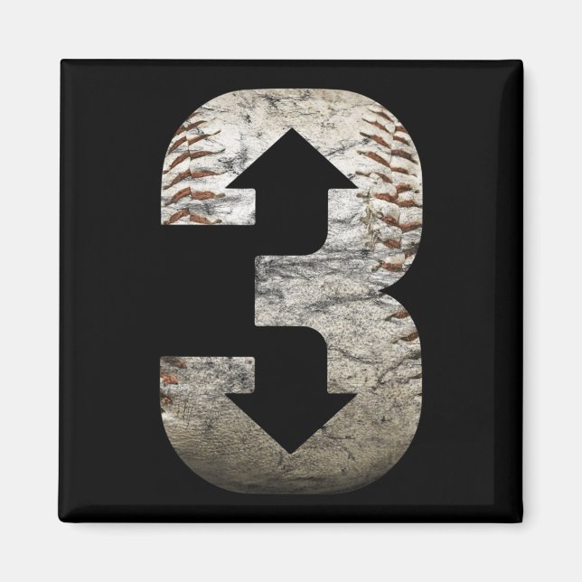 Imán 3 Arriba 3 Abajo Tres Abajo Más Béisbol (Frente)
