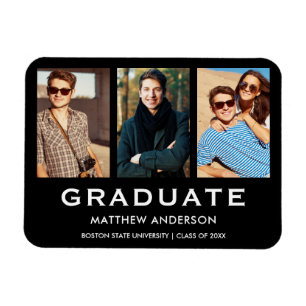 Imán 3 Graduación fotográfica Invitación moderna